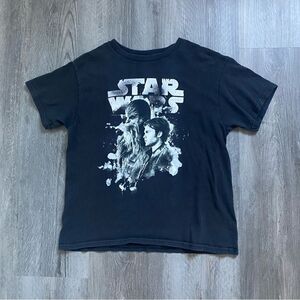 Star Wars Shirt Boys Black White Cotton Chewbacca Small